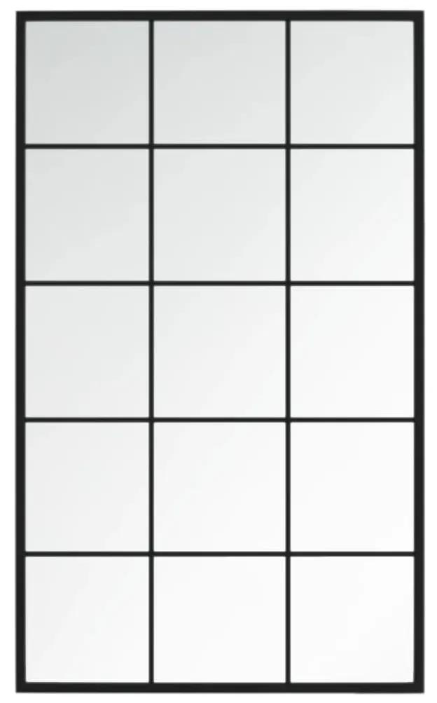 Καθρέφτης Τοίχου Μαύρος 100 x 60 εκ. Μεταλλικός - Μαύρο