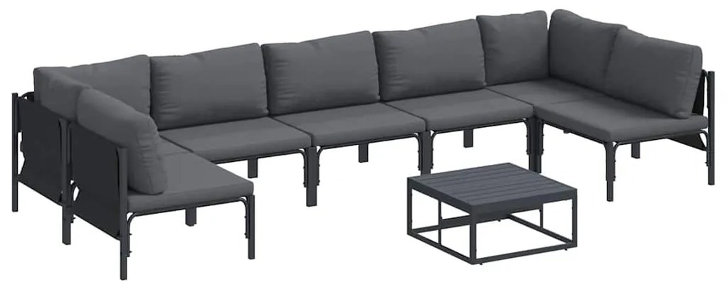 vidaXL Σετ Καναπέ Κήπου 8 pcs Ανθρακί Ατσάλι
