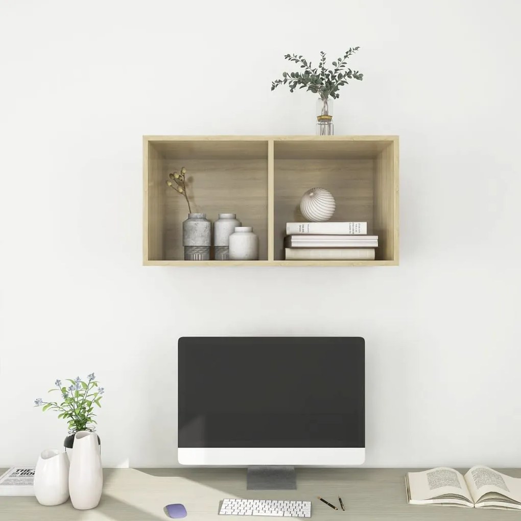 vidaXL Έπιπλο Τηλεόρασης Κρεμαστό Sonoma Δρυς 37x37x72 εκ. Επεξ. Ξύλο