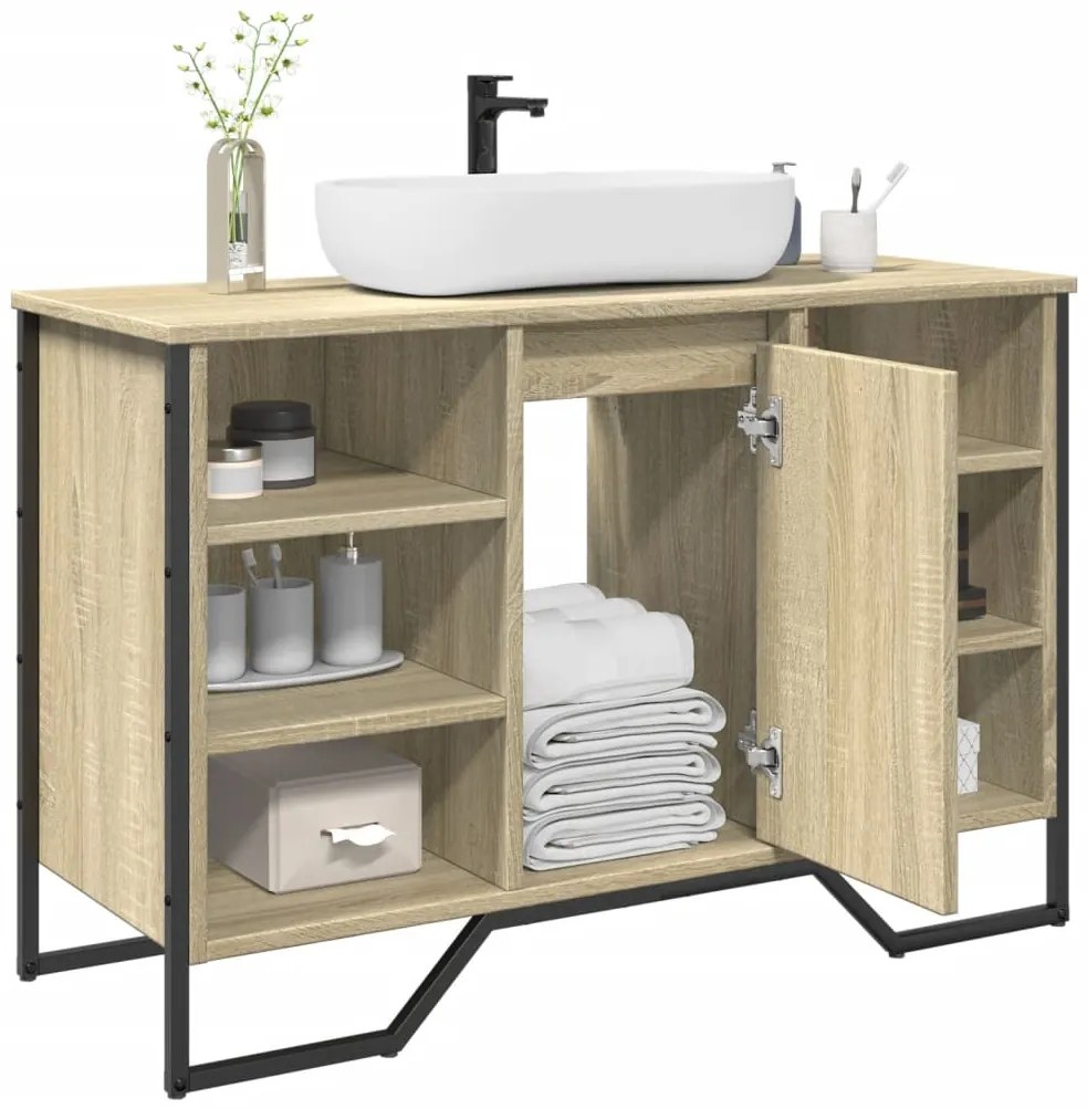 vidaXL Ντουλάπι Νιπτήρα Μπάνιου Sonoma Δρυς 91x35x60 εκ. Επεξ. Ξύλο