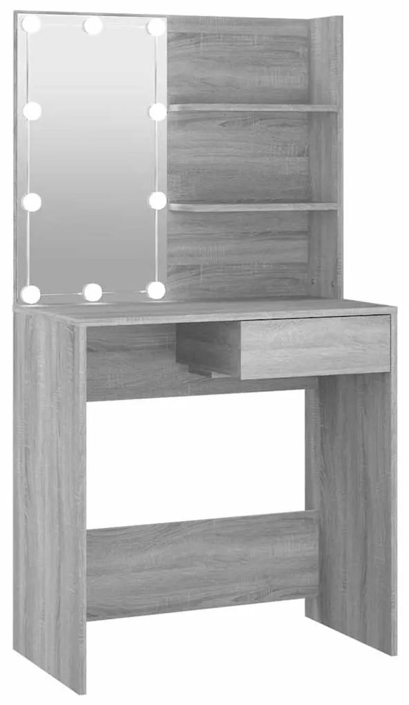 vidaXL Μπουντουάρ με LED Γκρι Sonoma 74,5 x 40 x 141 εκ.