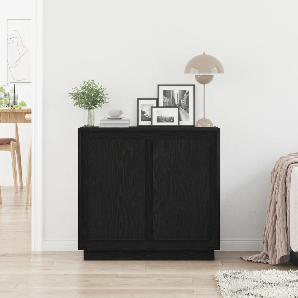 vidaXL Σιρτάρι Μαύρο Δρυς 80x34x75 εκ Επεξεργασμένο Ξύλο