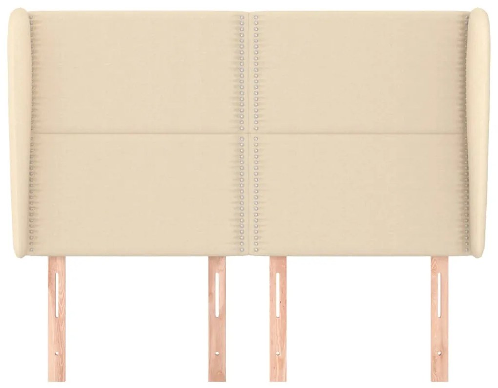 vidaXL Κεφαλάρι με Πτερύγια Κρεμ 147x23x118/128 εκ. Υφασμάτινο