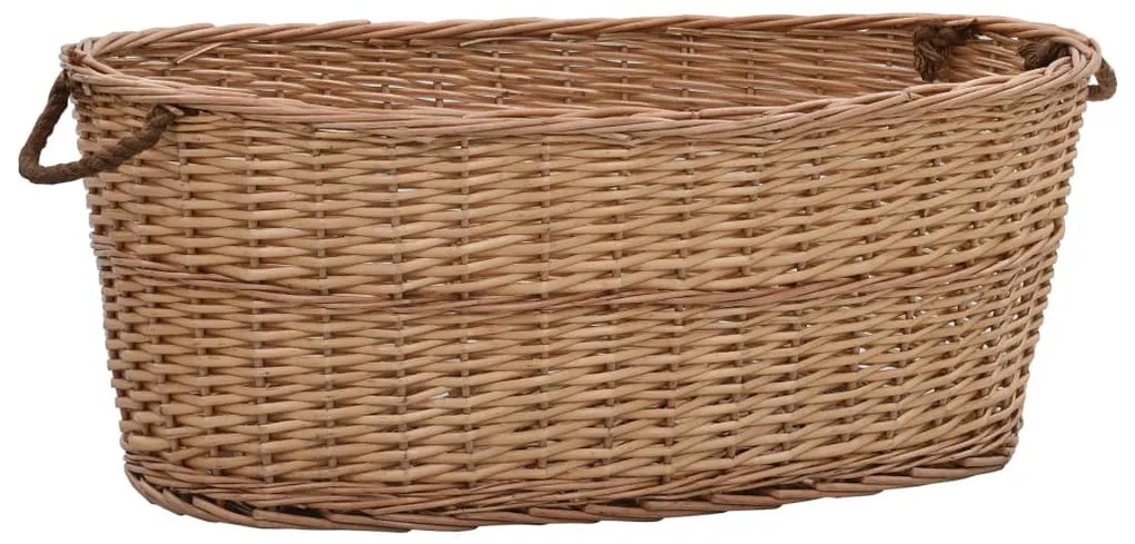 vidaXL Καλάθι Καυσόξυλων με Λαβές Μεταφοράς 88x57x34 εκ. Φυσική Ιτιά