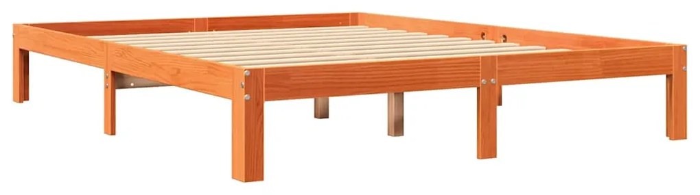 vidaXL Κρεβάτι Βιβλιοθήκη Χωρίς Στρώμα 140x200 εκ Μασίφ Ξύλο Πεύκου