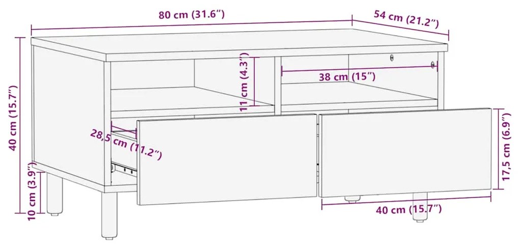 ΤΡΑΠΕΖΑΚΙ ΣΑΛΟΝΙΟΥ ΚΑΦΕ 80X54X40 CM ΜΑΣΙΦ ΞΥΛΟ MANGO 4017733