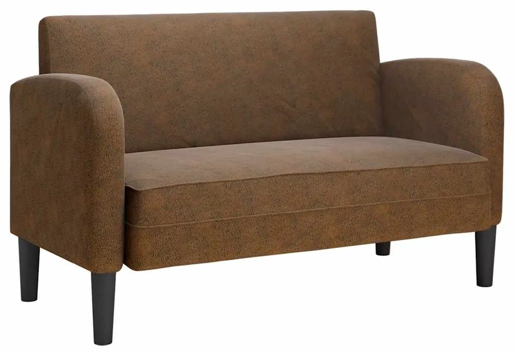 vidaXL Καναπές Loveseat Καφέ 110 εκ. Συνθετικό δέρμα