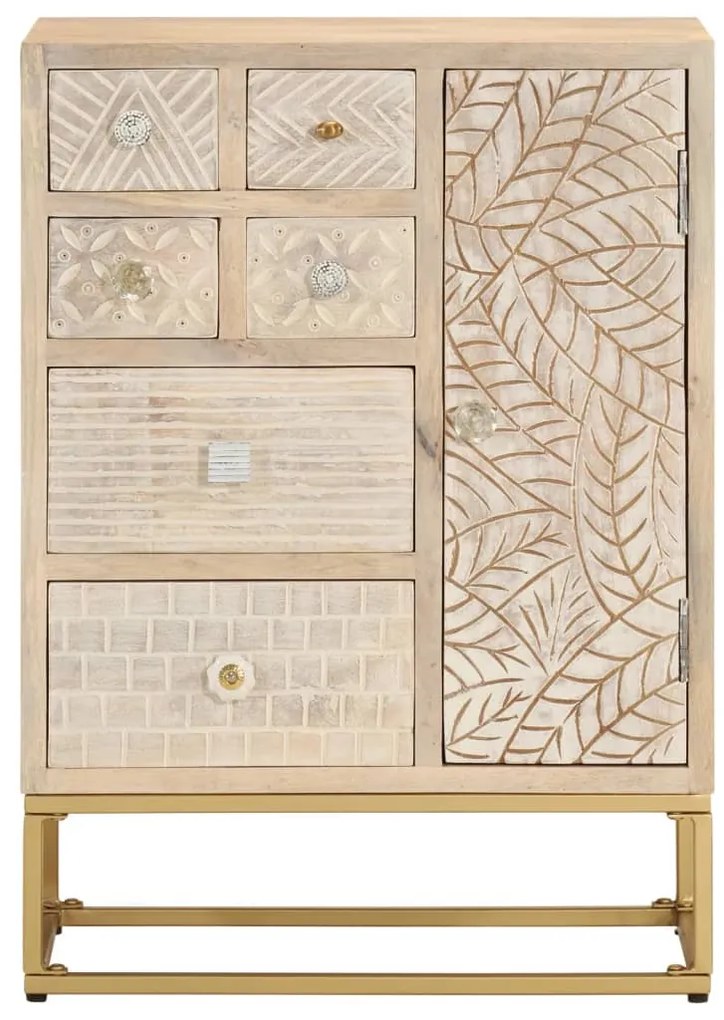 vidaXL Ντουλάπι 55 x 30 x 76 εκ. από Μασίφ Ξύλο Μάνγκο και Σίδηρο