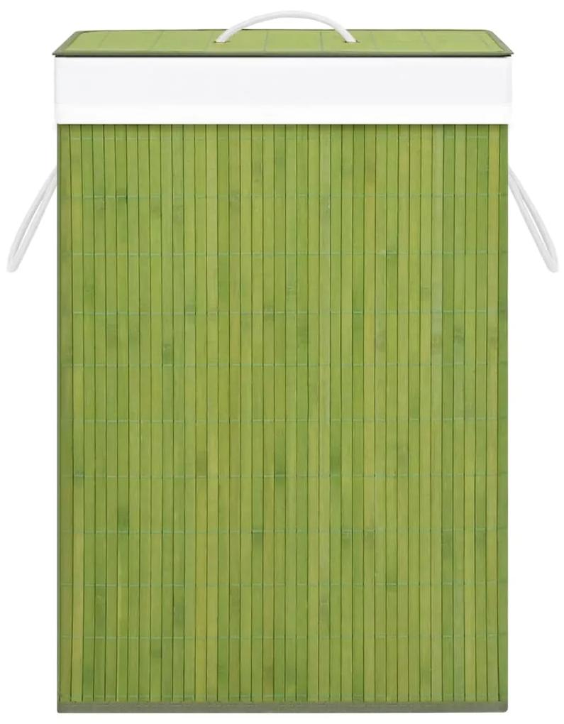 vidaXL Καλάθι Άπλυτων με 1 Τμήμα Πράσινο από Μπαμπού
