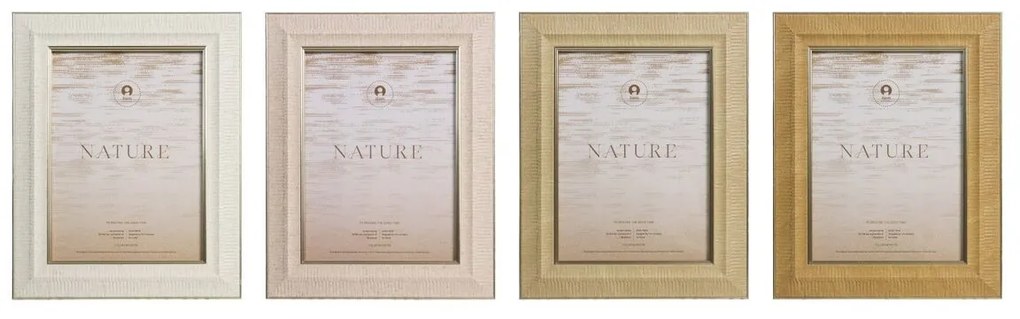 Κορνίζα Home ESPRIT Καφέ Μπεζ Κρυστάλλινο πολυστερίνη Σκανδιναβικός (4 Μονάδες)