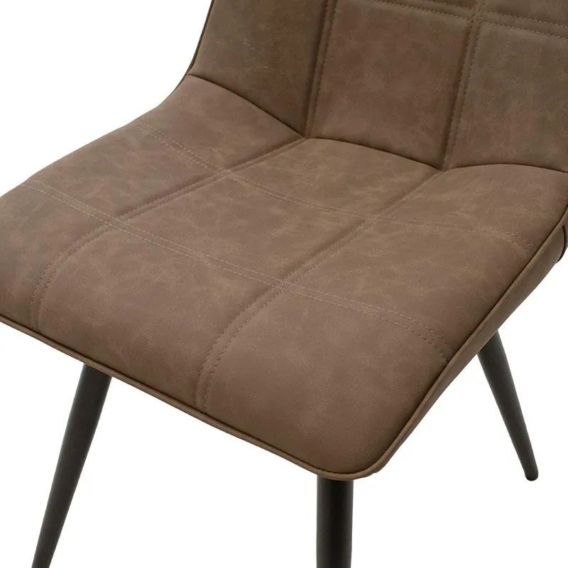 Καρέκλα Nely PU καφέ antique-μαύρο πόδι 47x61x85 εκ.