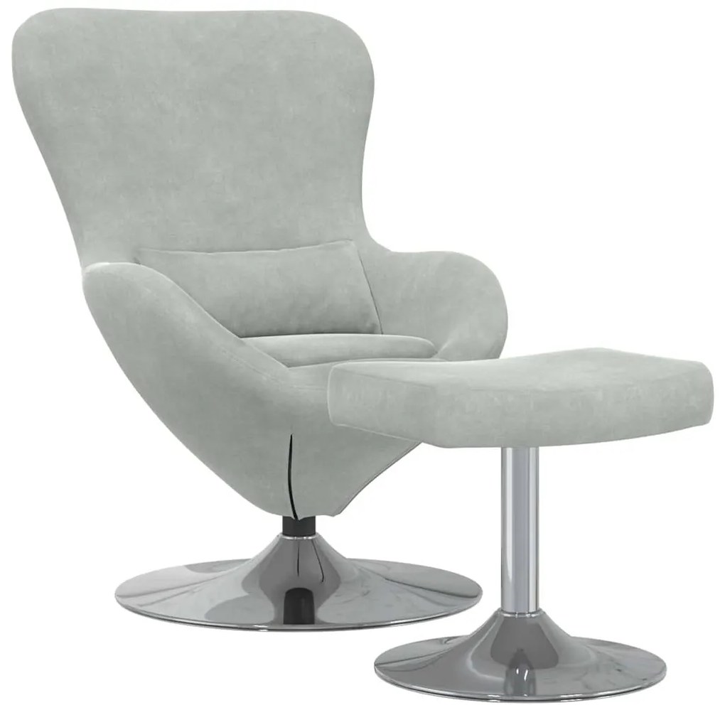 vidaXL Κάθισμα-αυγό 2 pcs Ανοιχτό γκρι 63 x 73 x 90 εκ Βελούδο