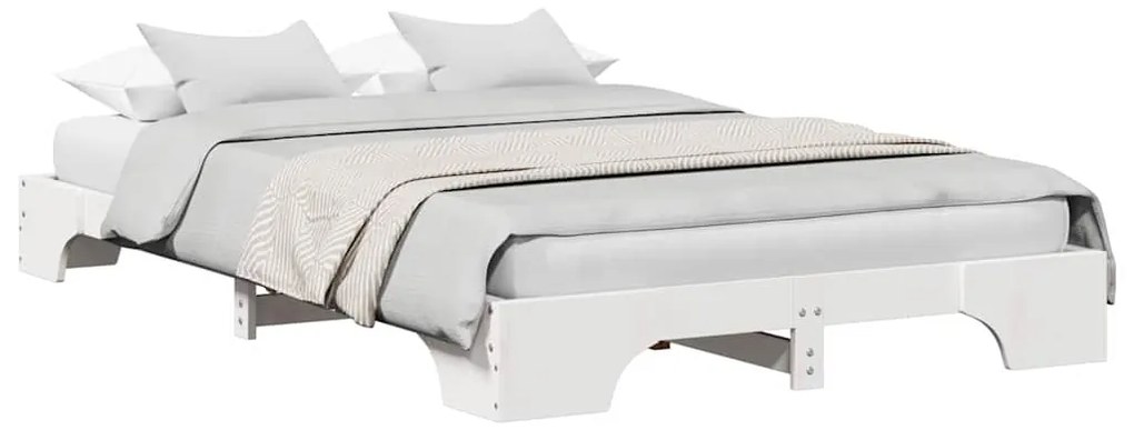 vidaXL Σκελετός Κρεβατιού Λευκό 120 x 190 cm Μασίφ ξύλο πεύκου