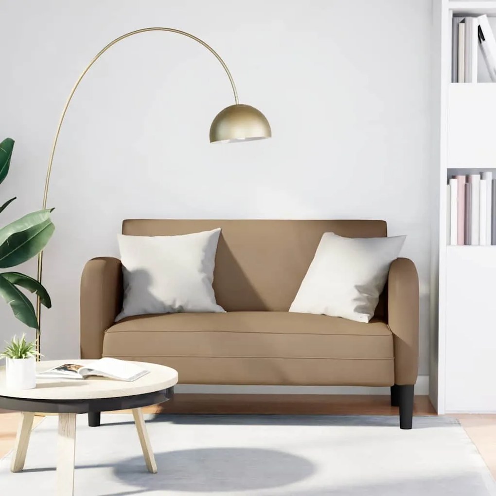 vidaXL Καναπές Loveseat Καπουτσίνο 110 εκ. Συνθετικό δέρμα