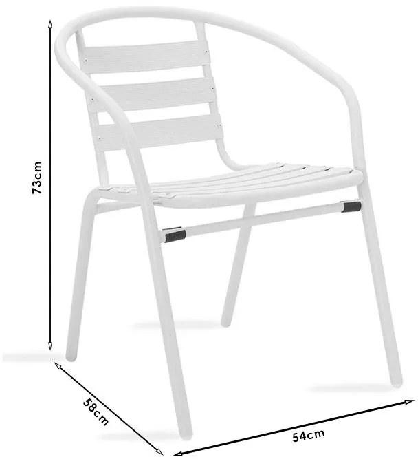 Πολυθρόνα Tade στοιβαζόμενη μέταλλο μαύρο 54x58x73εκ 54x62x74 εκ.