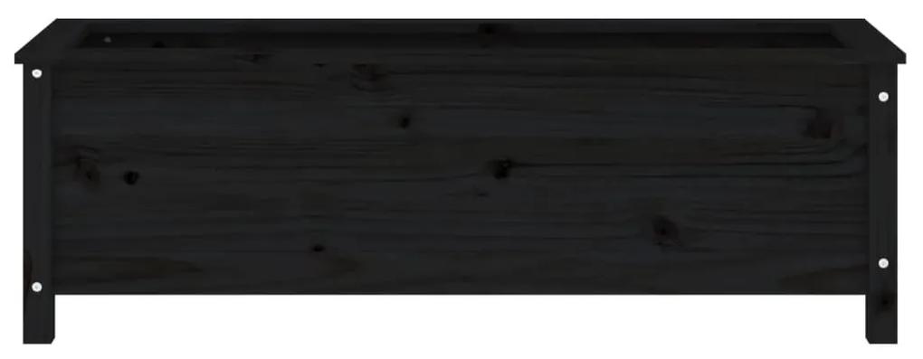 Ζαρντινιέρα Υπερυψωμένη 119,5x40x39 εκ. από Μασίφ Ξύλο Πεύκου - Μαύρο