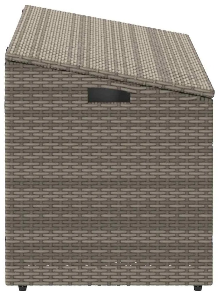 vidaXL κουτί αποθήκευσης κήπου γκρι 110x50x58 cm Poly Rattan