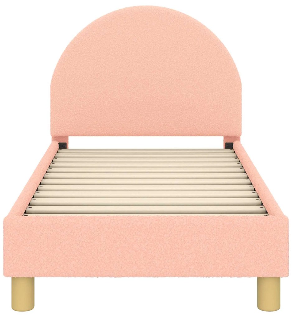 vidaXL Κρεβατική βάση για παιδιά με προσκέφαλο Ροζ 70 x 140 cm