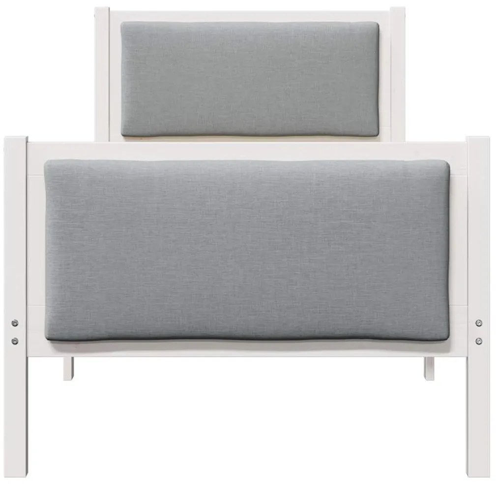 vidaXL Σκελετός Κρεβατιού με κεφαλάρι Ανοιχτό γκρι 75 x 190 cm ύφασμα