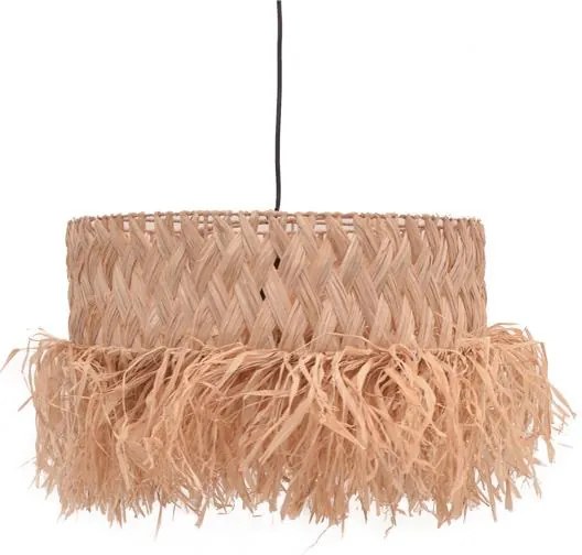 Φωτιστικό οροφής Annhele Inart sisal σε φυσικό χρώμα Φ50x35εκ 50x50x185 εκ.