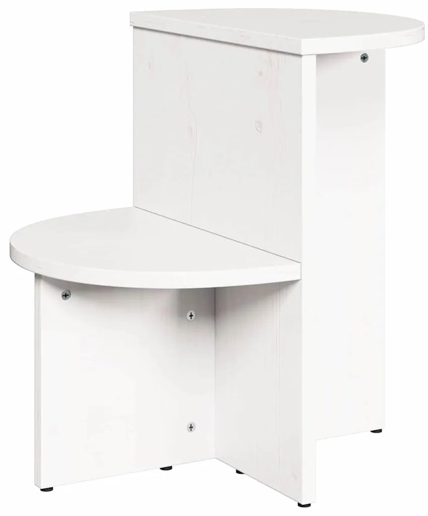 vidaXL Τραπεζάκι Πλευράς Λευκό 50 x 40 x 50 εκ Μασίφ ξύλο πεύκου