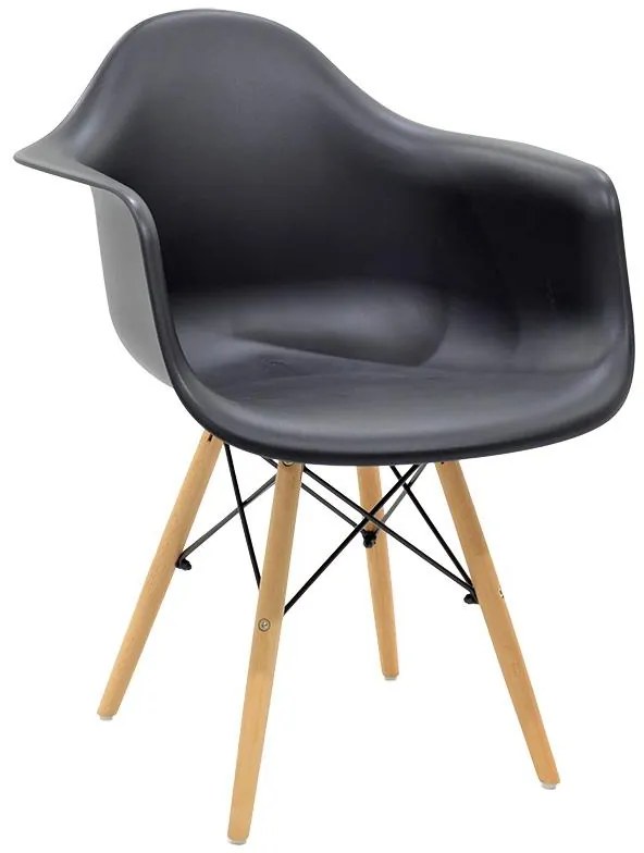 Καρέκλα - Πολυθρόνα Julita PP μαύρο-φυσικό πόδι 62x60x78.5 εκ.