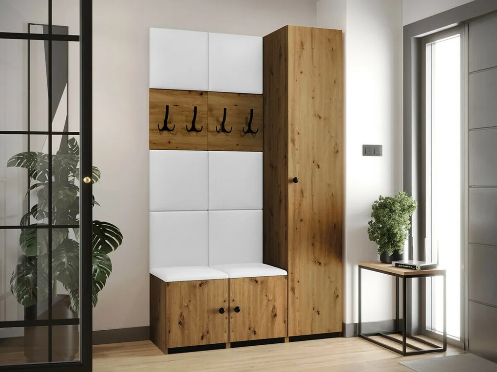 Ντουλάπα Hartford E107, Artisan βελανιδιά, 214x42x44cm, 42 kg, Πόρτες ντουλάπας: Με μεντεσέδες, Αριθμός ραφιών: 2, Αριθμός ραφιών: 2 | Epipla1.gr