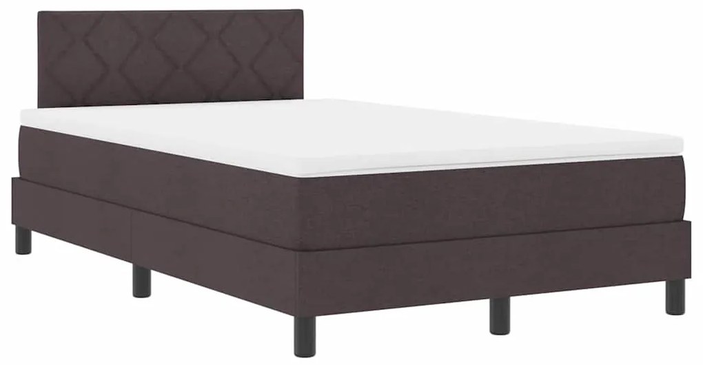 vidaXL Κρεβάτι box spring με στρώμα Σκούρο Καφέ 120 x 200 cm ύφασμα
