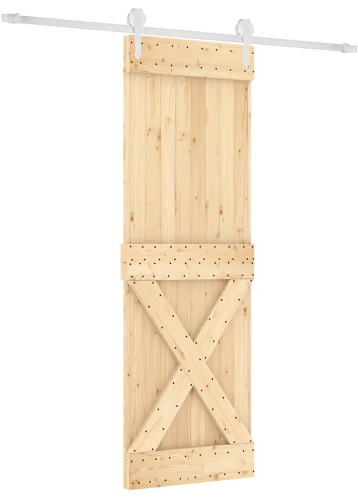 vidaXL Συρόμενη Μεσόπορτα με Μηχανισμό 70 x 210 εκ. Μασίφ Ξύλο Πεύκου