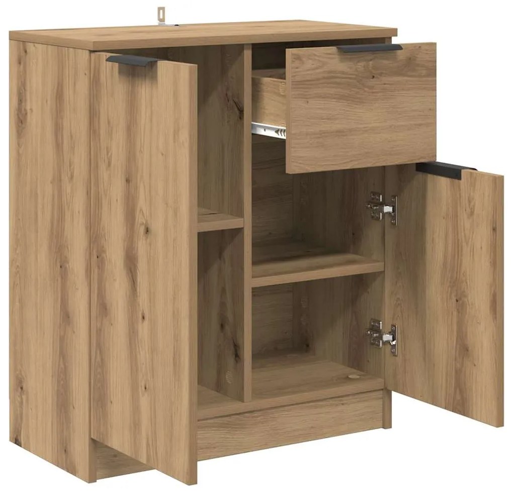 vidaXL Πλαϊνό γραφείο artisan δρυς 60 x 30 x 70 εκ. Επεξεργασμένο ξύλο