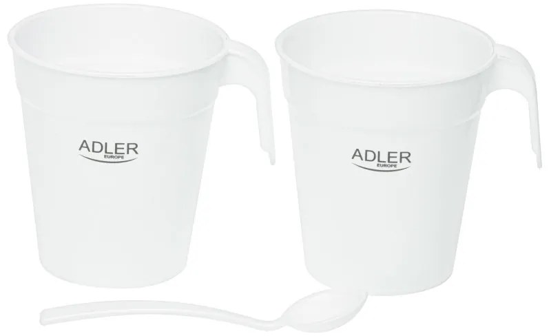 Ηλεκτρικός βραστήρας Adler AD 1381, 900W, 0.5 l, 2 φλιτζάνια και κουτάλα, Επίπεδο θερμαντικό στοιχείο, Προστασία υπερθέρμανσης, Λευκό