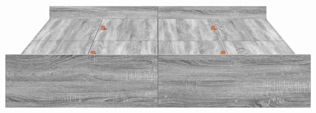 vidaXL Κρεβάτι με αποθηκευτικό χώρο Γκρι sonoma 135 x 190 cm