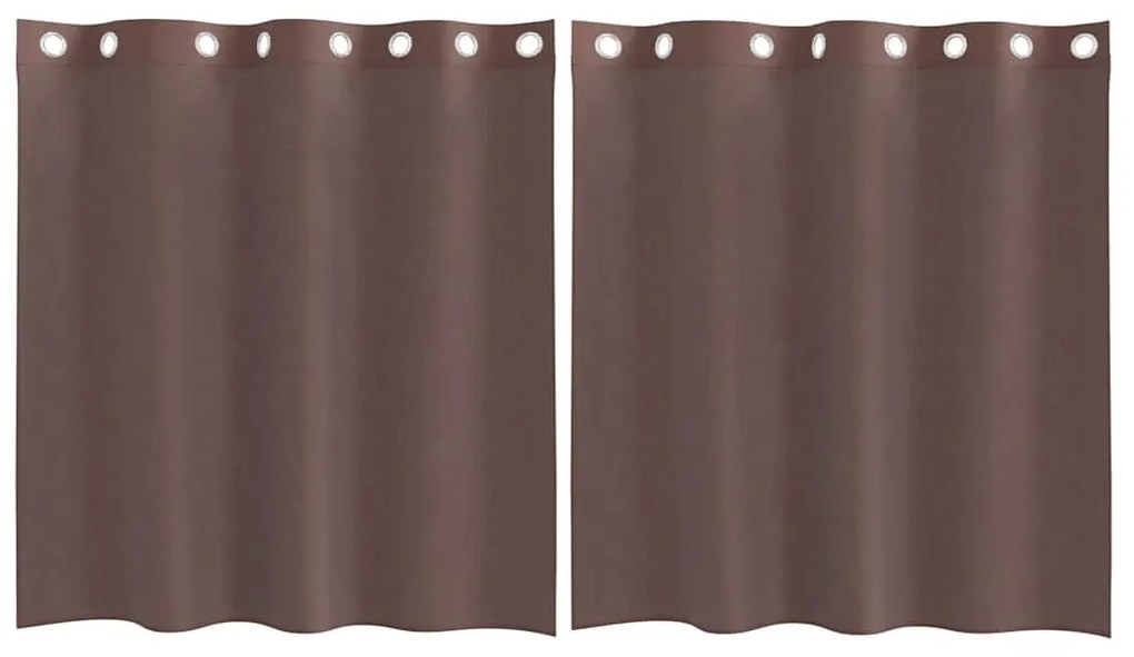 vidaXL Κουρτίνες Voile με ροδέλες 2 τεμάχια Καφέ 140x140 εκ.