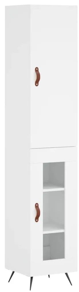 vidaXL Ντουλάπι Λευκό 34,5 x 34 x 180 εκ. από Επεξεργασμένο Ξύλο