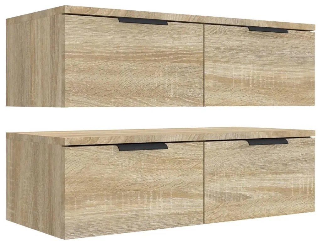 vidaXL Ντουλάπια Τοίχου 2 τεμ. Sonoma Δρυς 68x30x20 εκ. Επεξ. Ξύλο
