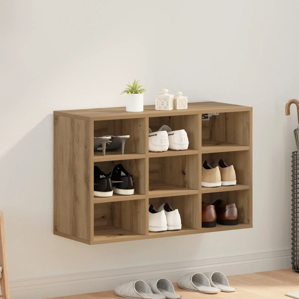 vidaXL Ντουλάπα Παπουτσιών με ράφι artisan δρυς 103x30x51 εκ