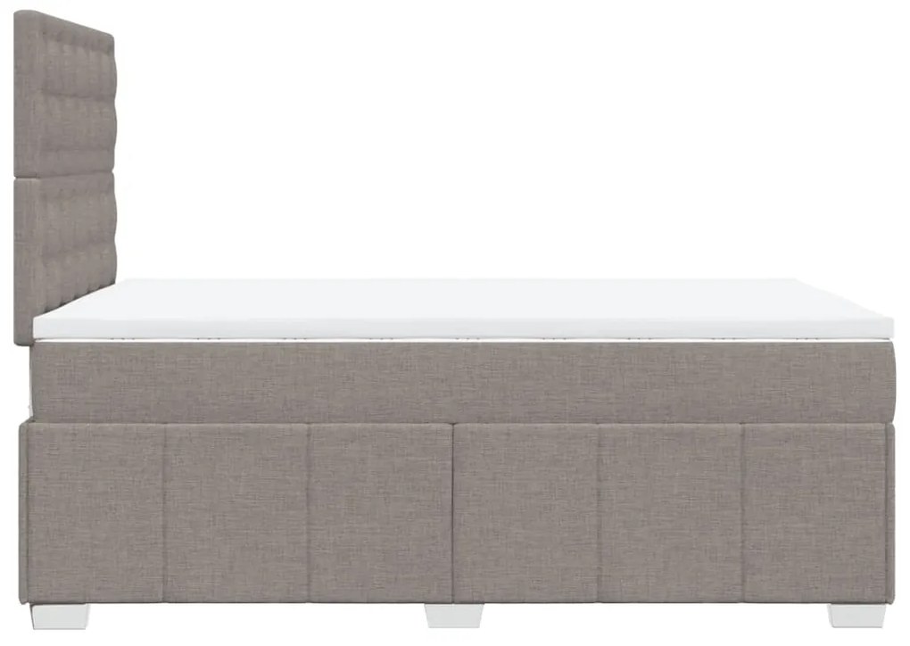 Κρεβάτι Boxspring με Στρώμα Taupe 120x200 εκ. Υφασμάτινο - Μπεζ-Γκρι