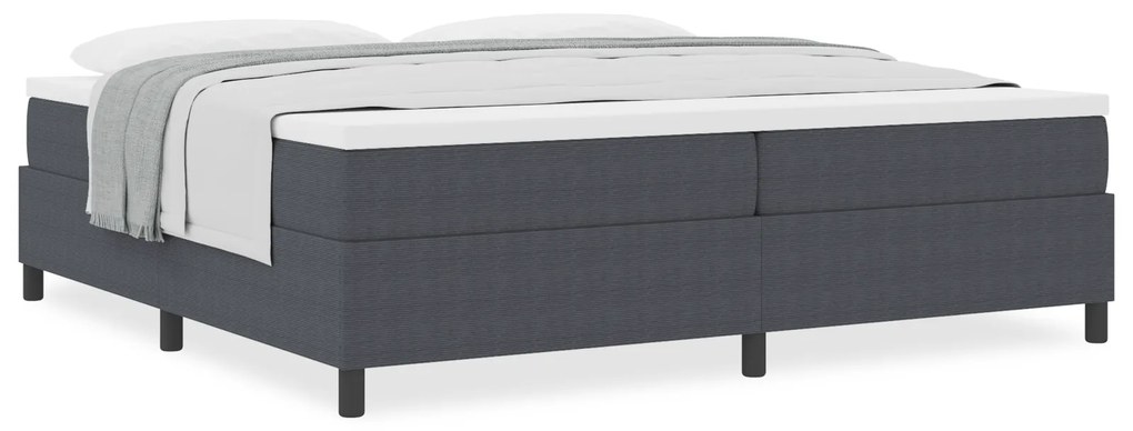 vidaXL Κρεβάτι Box Spring με Στρώμα σε Σκούρο Γκρι, 200 x 200 εκ, Ύφασμα Κορντούρας.