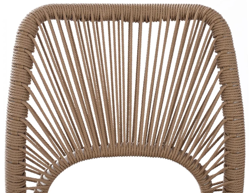 Καρέκλα C5770.01 Αλουμινίου Λευκή με Σχοινί PE Μπέζ 45x63x82Υ εκ. 45x63x82 εκ.