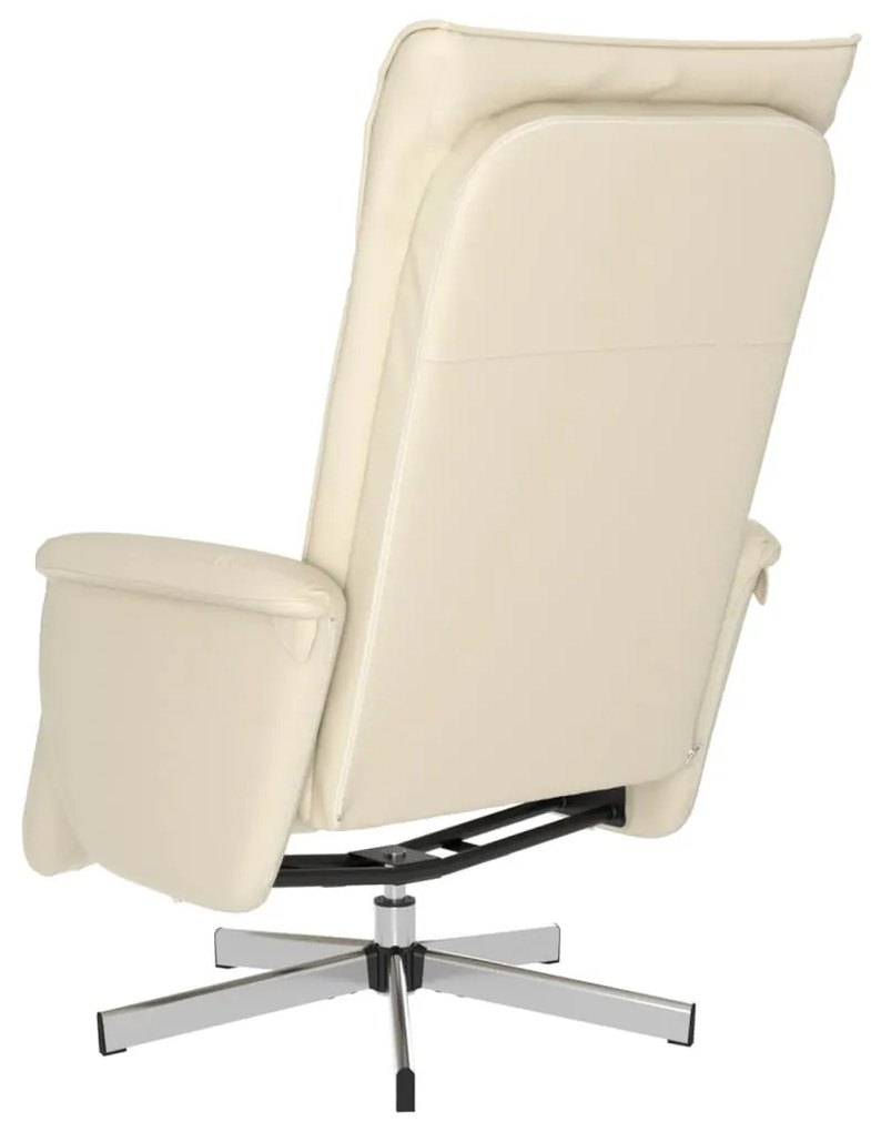vidaXL Πολυθρόνα Ανακλινόμενη με Υποπόδιο Κρεμ από Συνθετικό Δέρμα