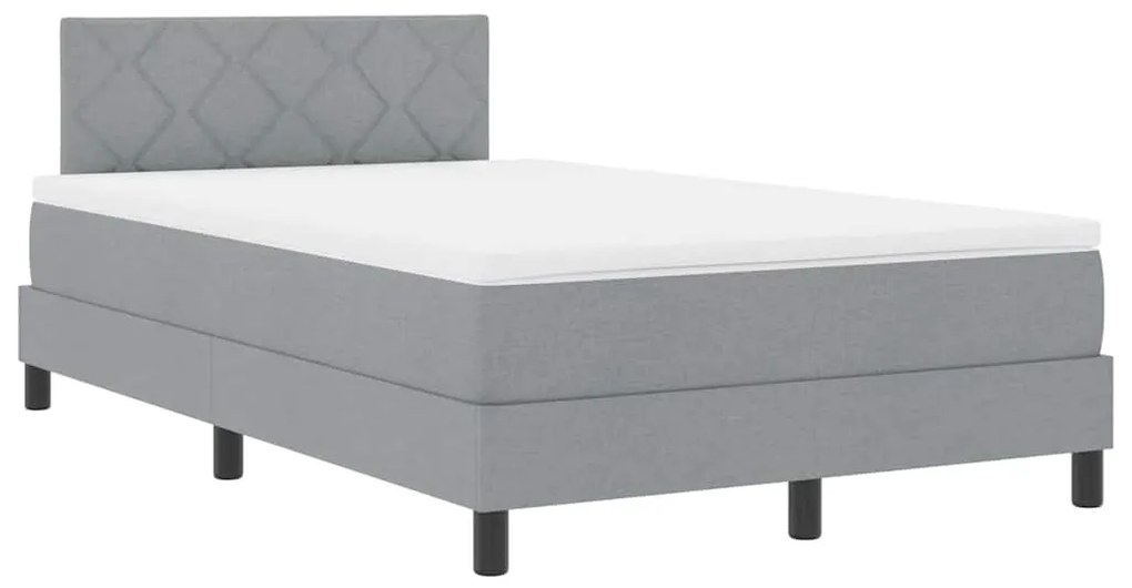 vidaXL Κρεβάτι box spring με στρώμα Ανοιχτό γκρι 120 x 190 cm ύφασμα
