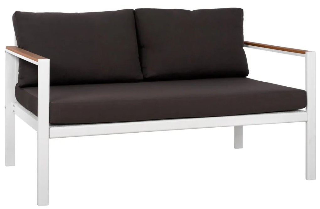 Καναπές SAFIYA Διθέσιος Αλουμινίου με Polywood Λευκός 144x70x85Υ εκ. 144x70x85 εκ.