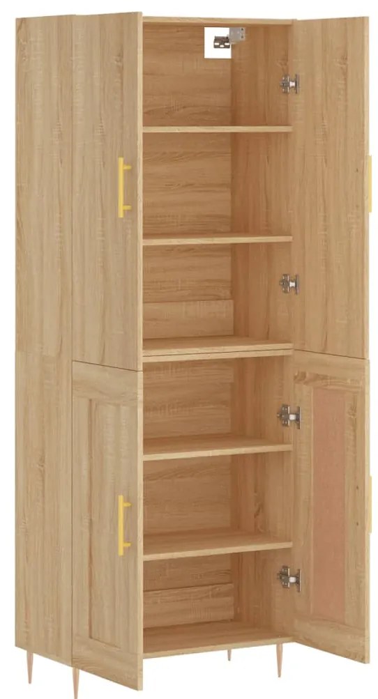 vidaXL Ντουλάπι Sonoma δρυς 69,5 x 34 x 180 εκ. από Επεξεργασμένο Ξύλο