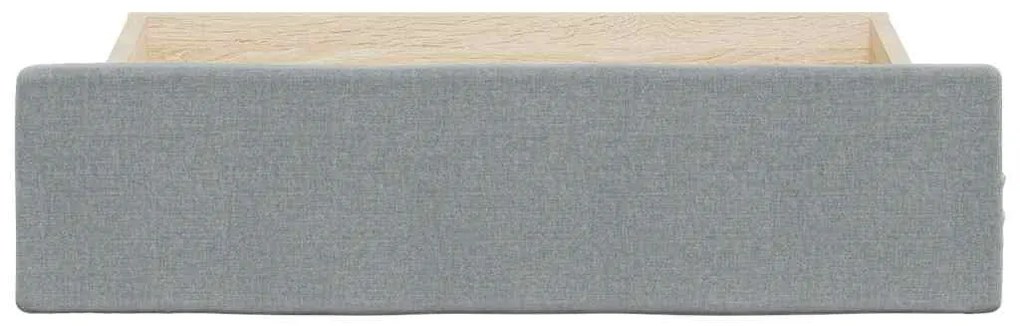 vidaXL Συρτάρια Κρεβατιού 2 τεμ. Ανοιχτό Γκρι Επεξ. Ξύλο και Ύφασμα