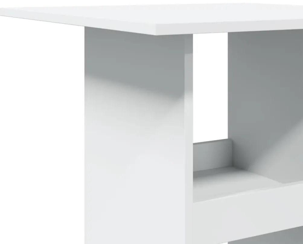 vidaXL Τραπέζι Μπαρ με Ράφια Λευκό 60x60x102 εκ. Επεξεργ. Ξύλο