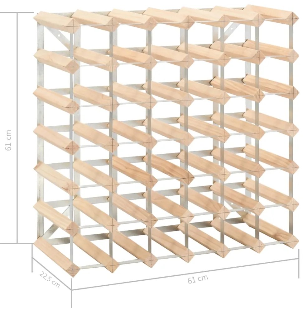 vidaXL Ραφιέρα/Σταντ Κρασιών για 42 Φιάλες από Μασίφ Ξύλο Πεύκου