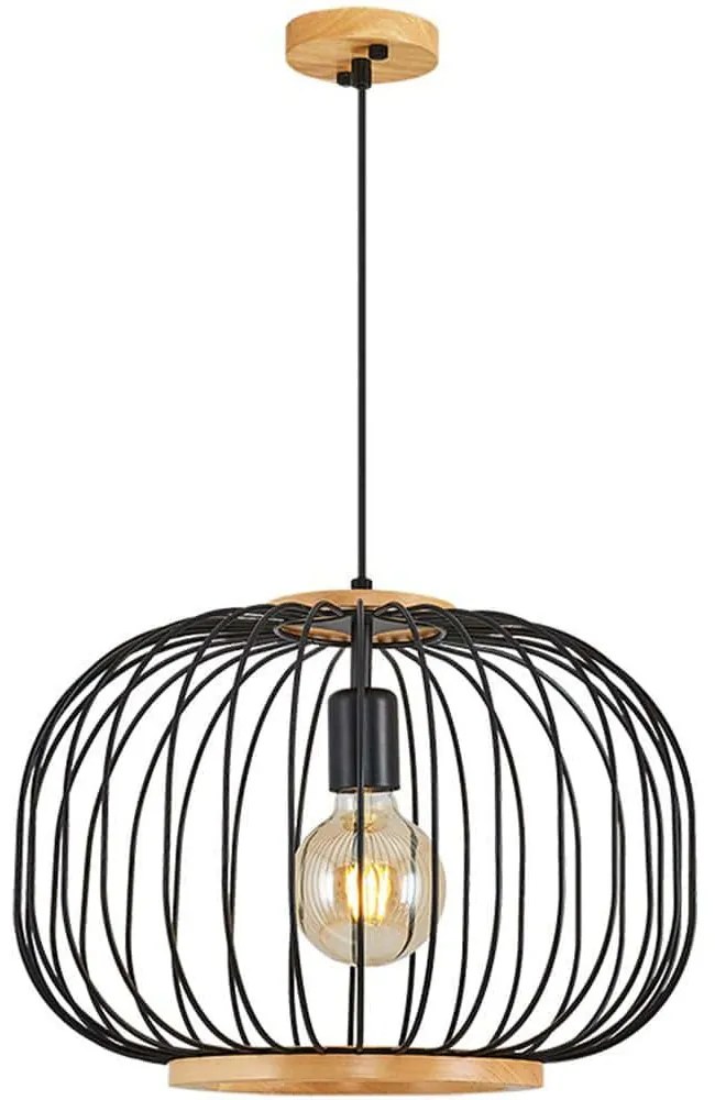 Φωτιστικό Οροφής 414LRC1277 Φ40x120cm 1xE27 40W Black Opviq