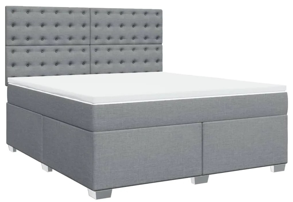 ΚΡΕΒΑΤΙ BOXSPRING ΜΕ ΣΤΡΩΜΑ ΑΝΟΙΧΤΟ ΓΚΡΙ 180X200 ΕΚ. ΥΦΑΣΜΑΤΙΝΟ 3292881