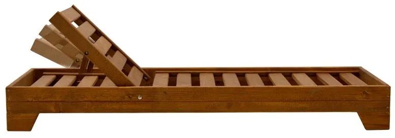 Ξαπλώστρα Sadie μασίφ ξύλο από έλατο καρυδί 70x188x22 εκ.