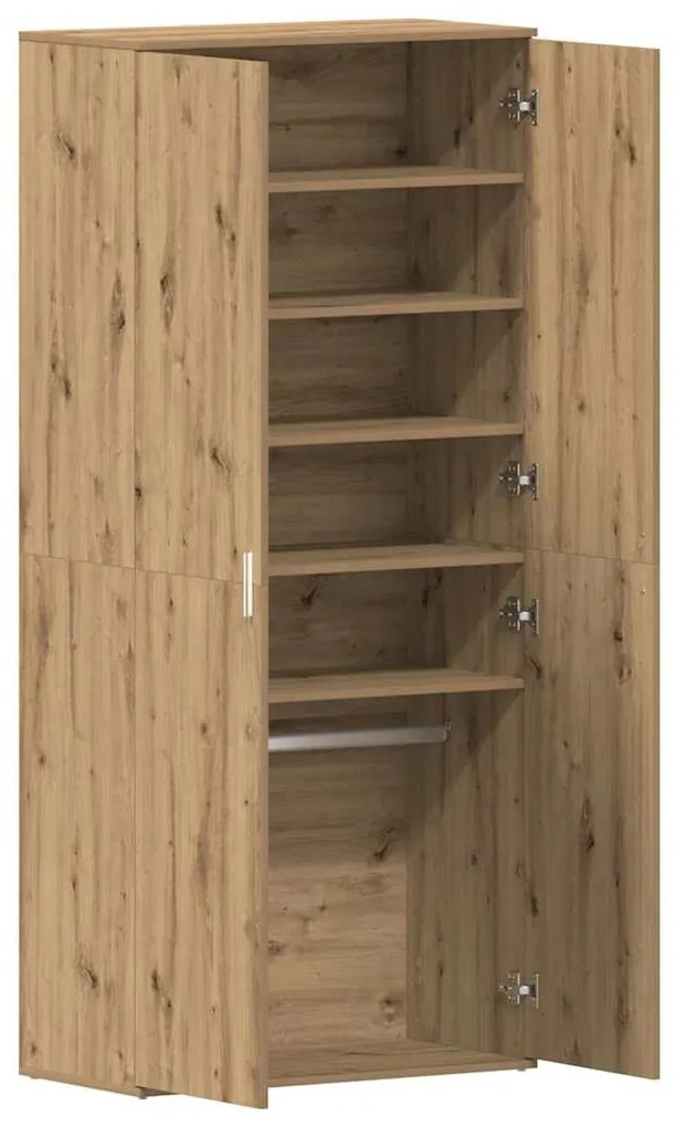 vidaXL Ντουλάπα Παπουτσιών Καφέ 80 x 39 x 180 εκ Επεξεργασμένο ξύλο